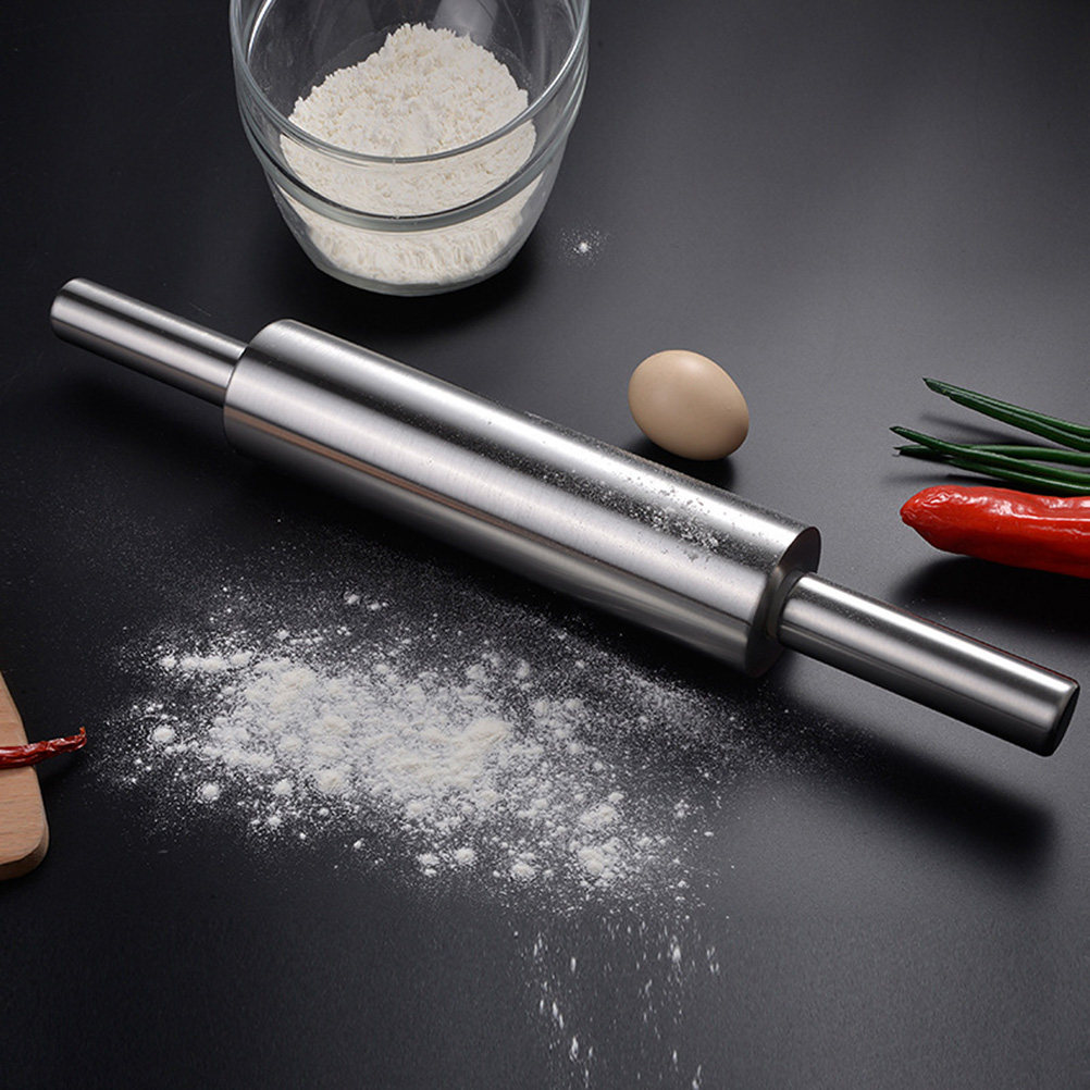 Kitchen Roller Baking - Stainless Steel Rolling Pin Ergonomic Handle