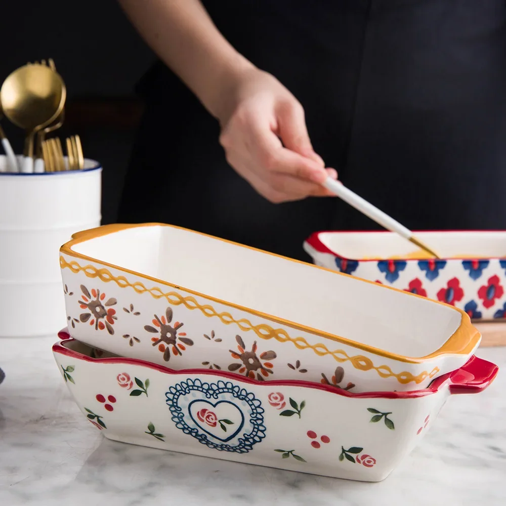 Kitchen Oven Baking Pans - Ceramic Baking Dish Roasting Lasagna Pan