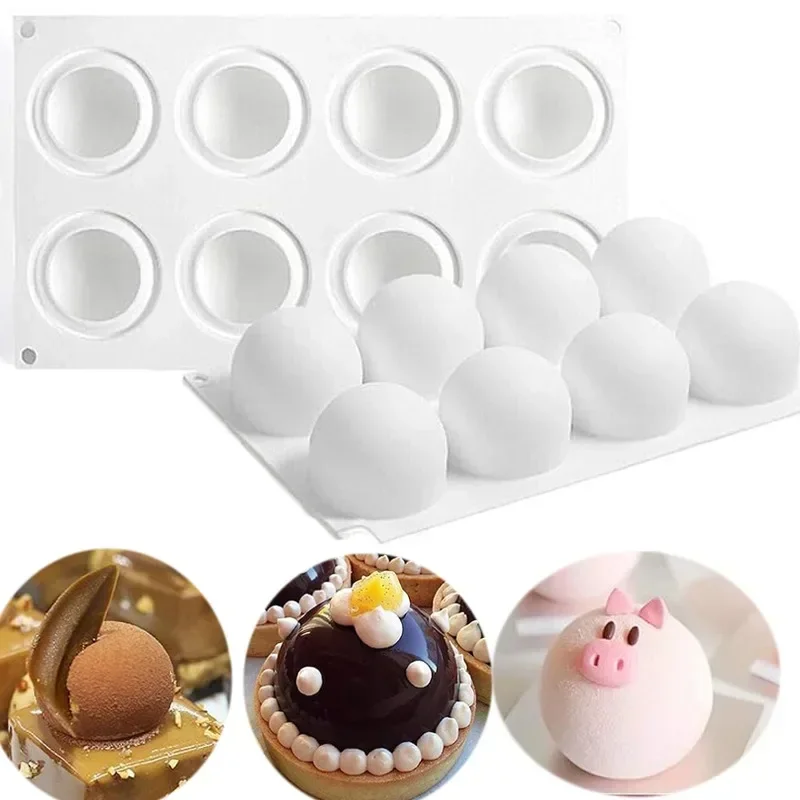 Kitchen Baking Gadgets - 3D Sphere Silicone Mold For Mousse