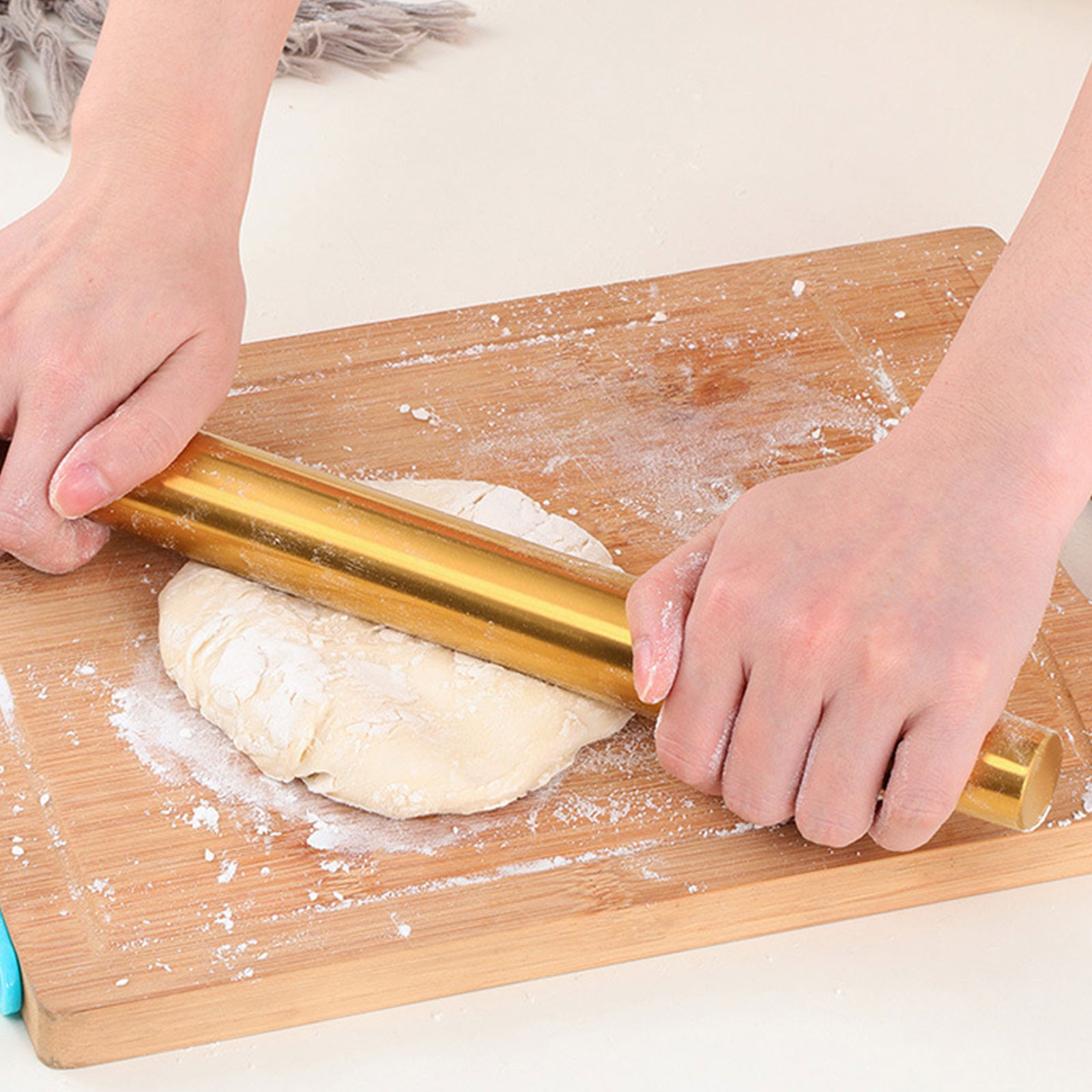 Kitchen Roller Baking - Gold Rolling Pin Baking Tool Cookies