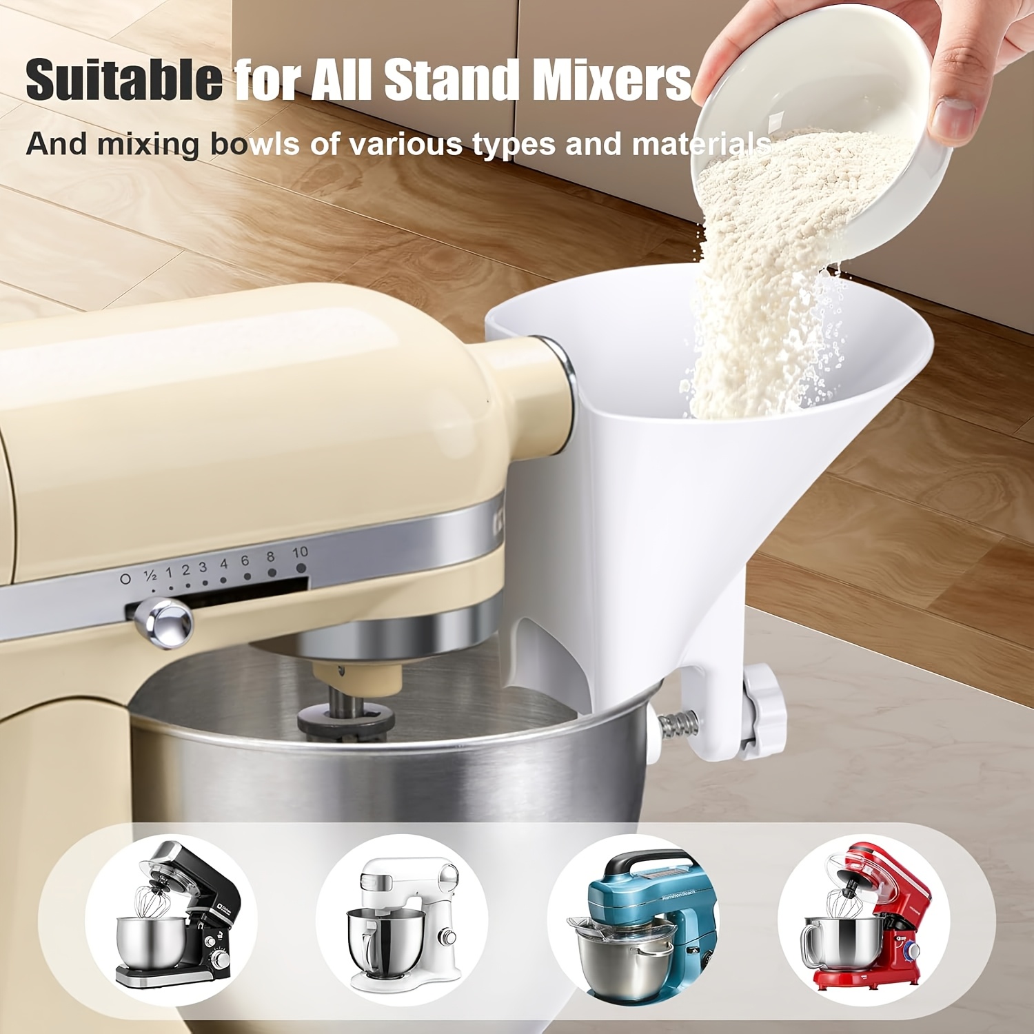 Wide Mouth Flour Funnel Dough  - огляд і ціна Kitchen Aid Baking Mixer