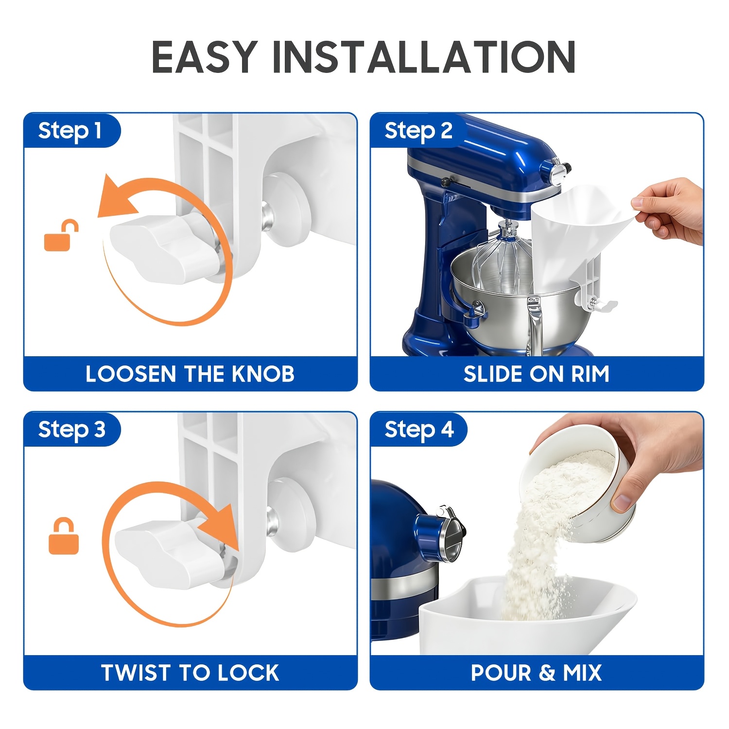 Wide Mouth Flour Funnel Dough  - огляд і ціна Kitchen Aid Baking Mixer