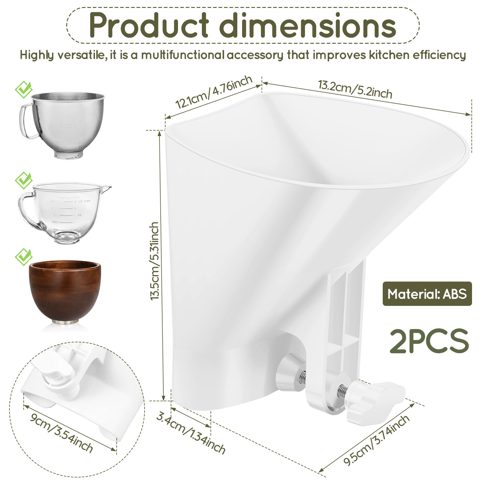 Spill Proof Flour Funnel for 4 - огляд і ціна Kitchen Aid Baking Mixer